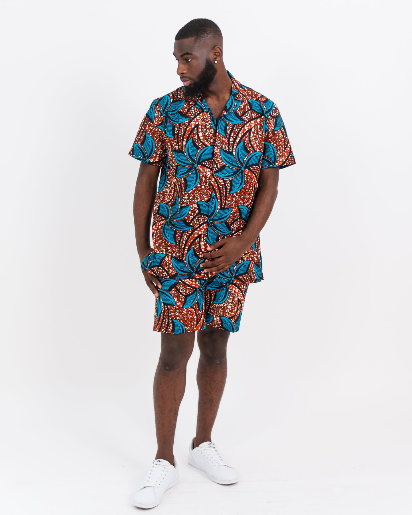 FANKA African Print In Teal Shorts Set