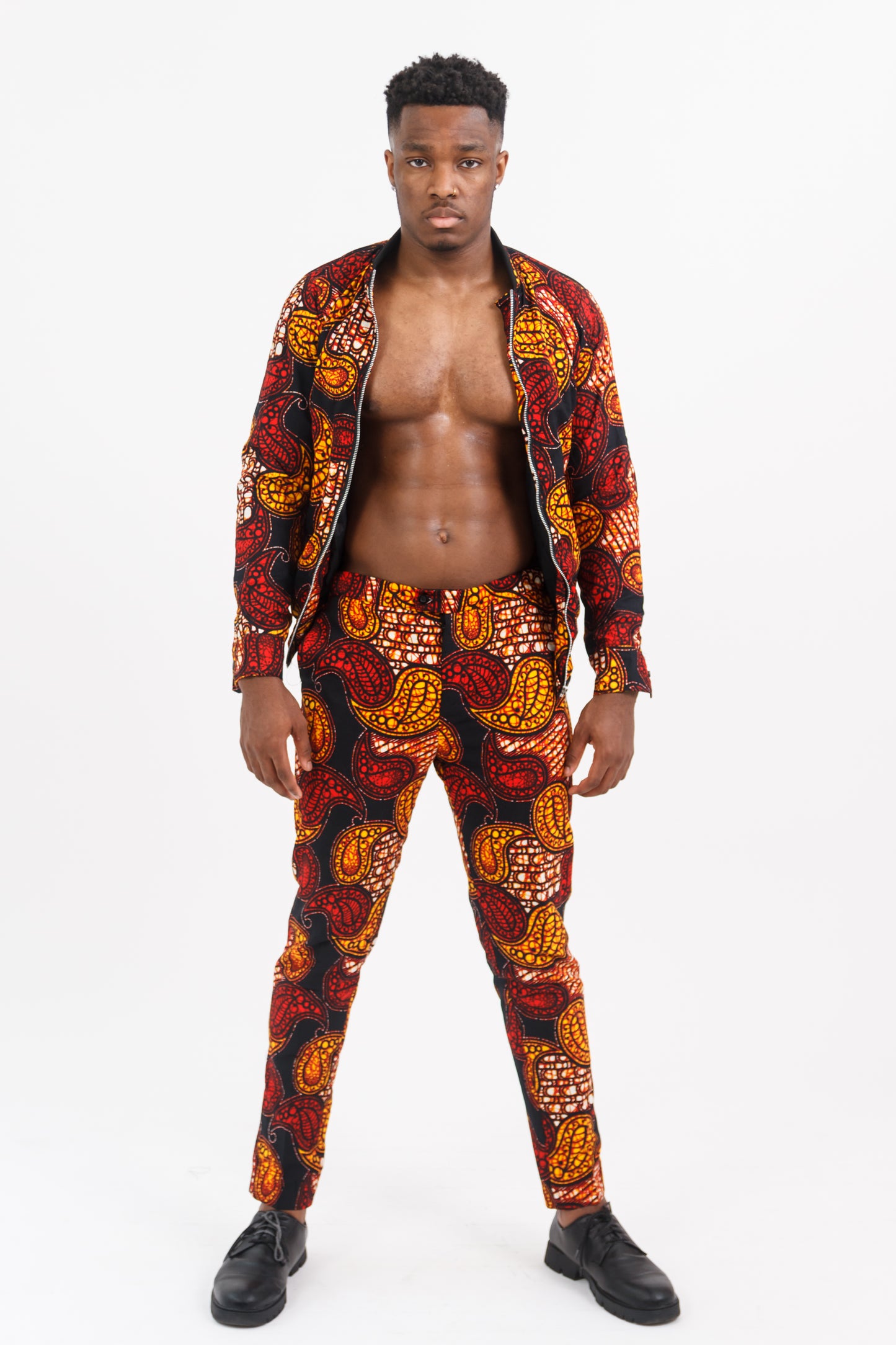 DAMI MEN'S WAX PRINT REGULAR-FIT PANTS