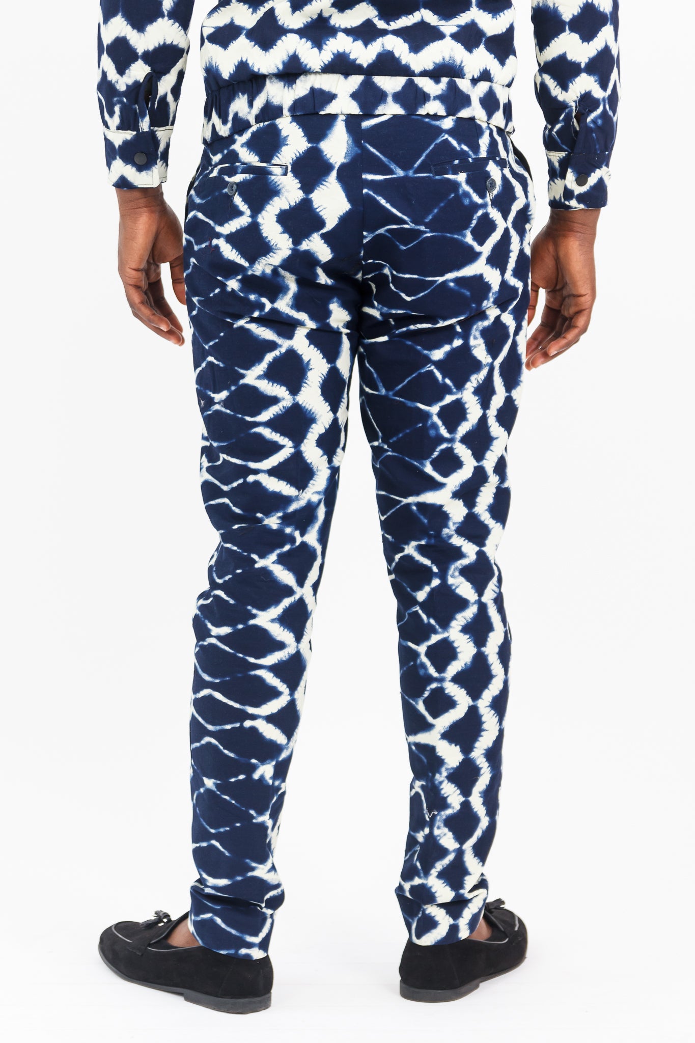 ADIRE Indigo Dye Men's African Print Pants | African Print Men's Trousers