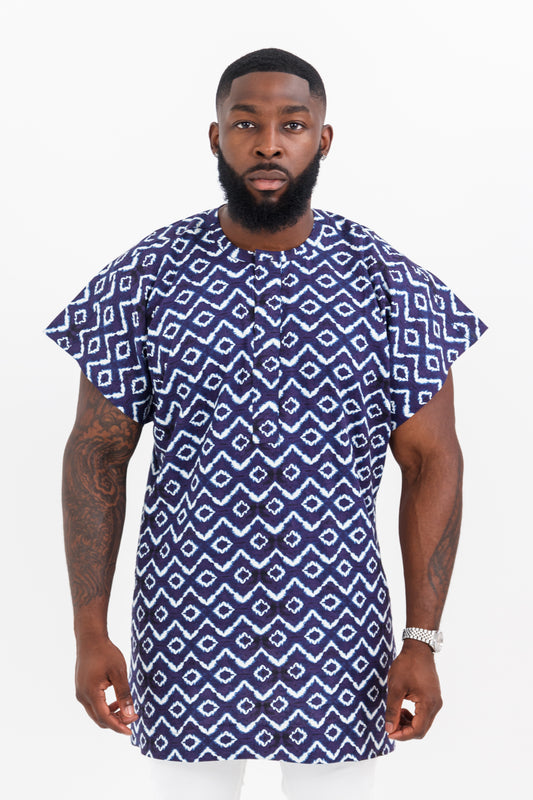 BAMBARA MEN'S AFRICAN PRINT DANSHIKI SHIRT