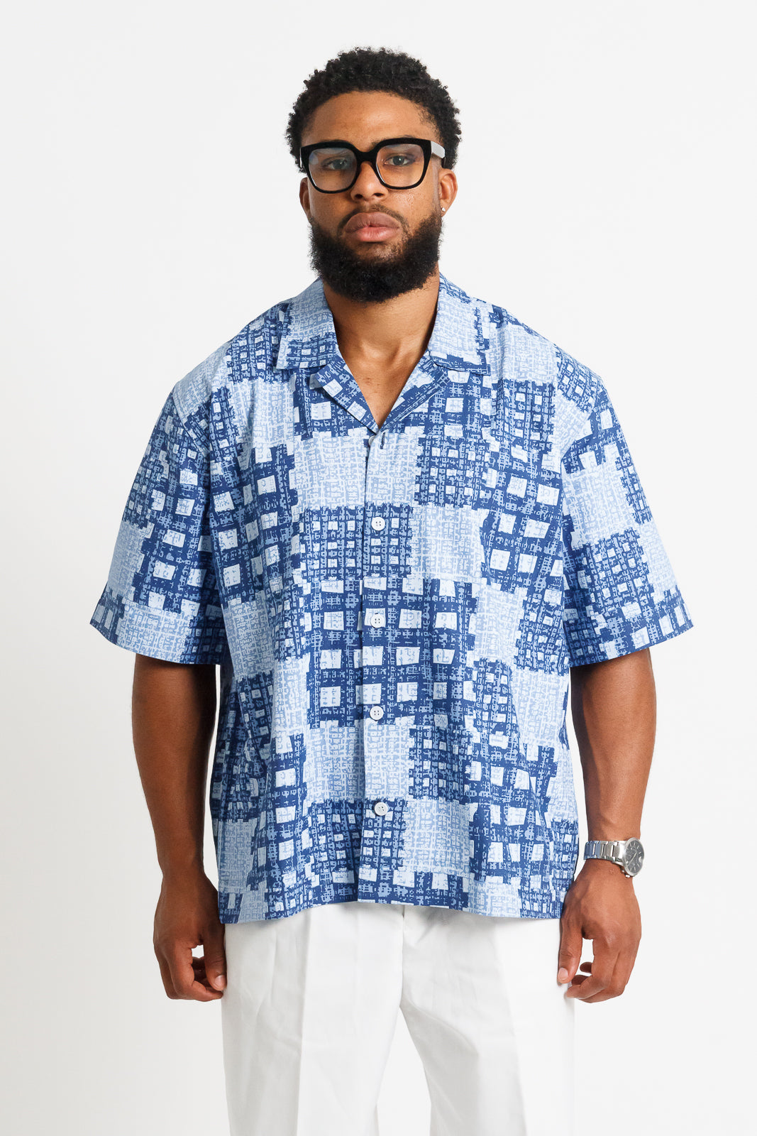 Tafida Men's Sky Blue Relaxed Shirt