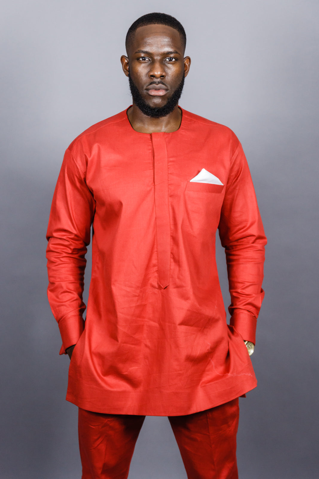 OBI MEN'S BURNT ORANGE AFRICAN KAFTAN