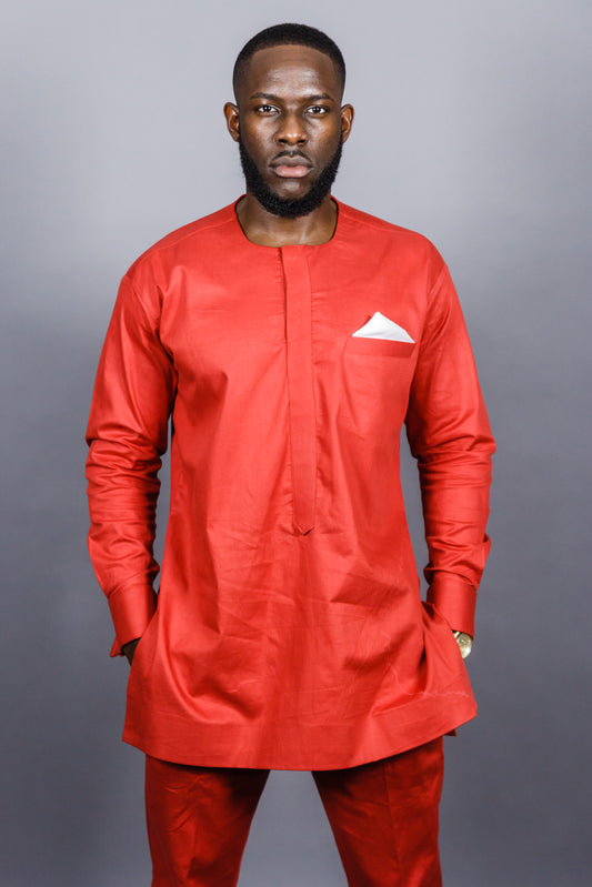 OBI MEN'S BURNT ORANGE AFRICAN KAFTAN