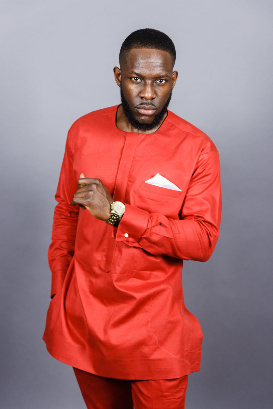 OBI MEN'S BURNT ORANGE AFRICAN KAFTAN