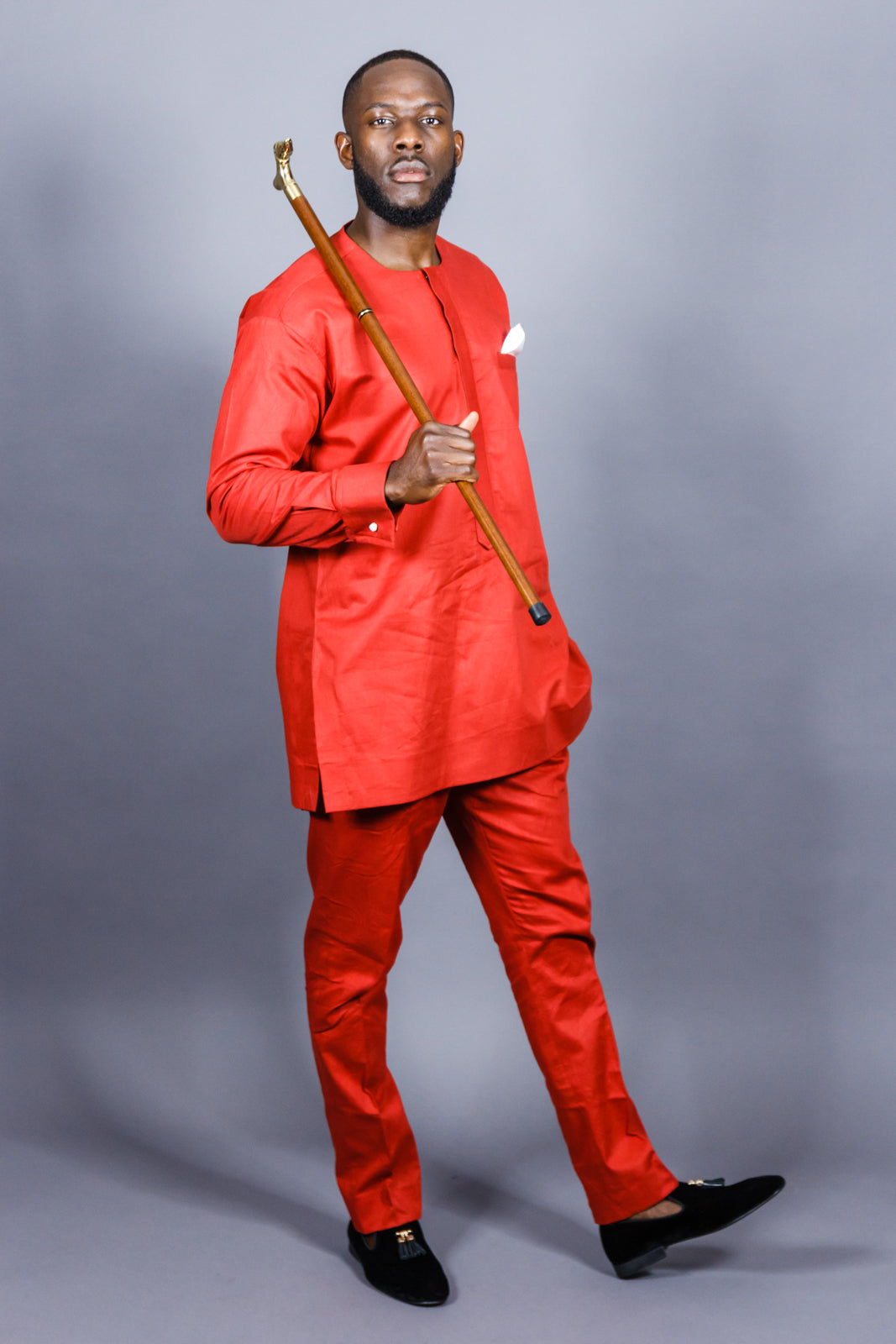 OBI MEN'S BURNT ORANGE AFRICAN KAFTAN
