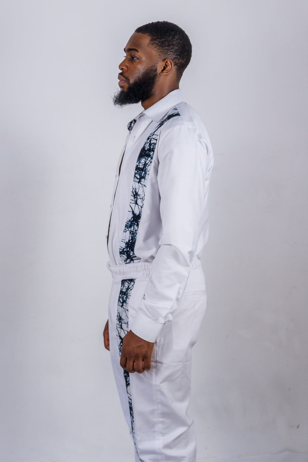 BABADUDU white and black Lounge Wear | African inspired Men's wear