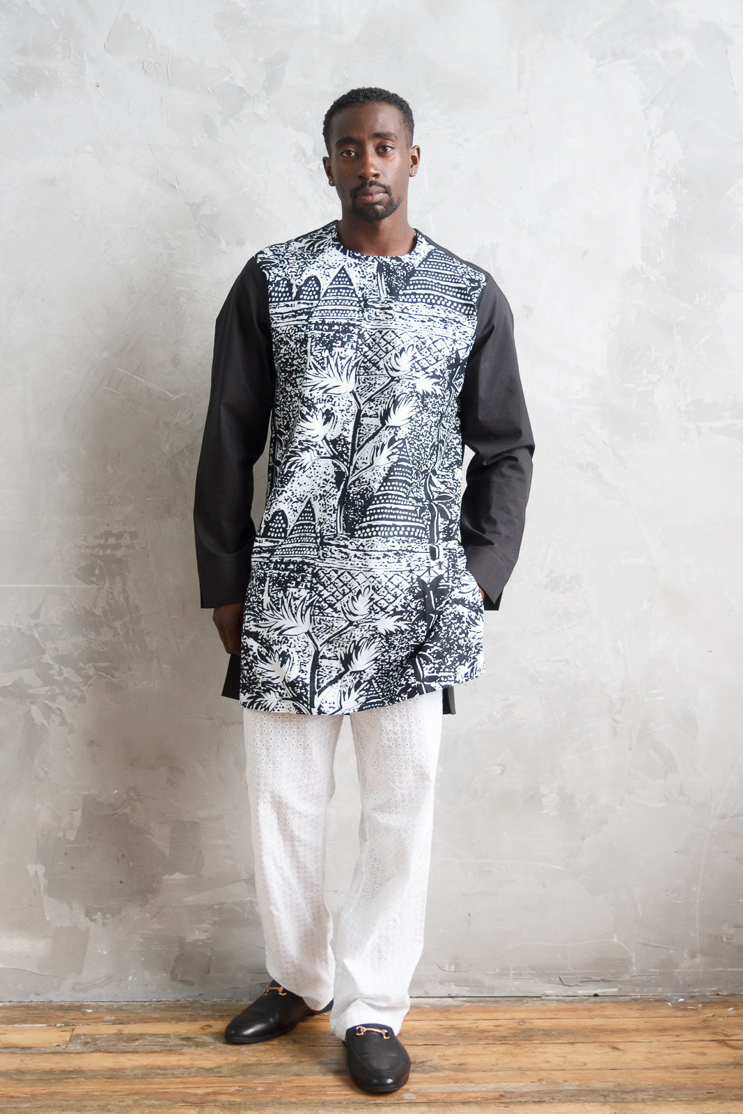 Ubuntu in Black Men's African Print Kaftan