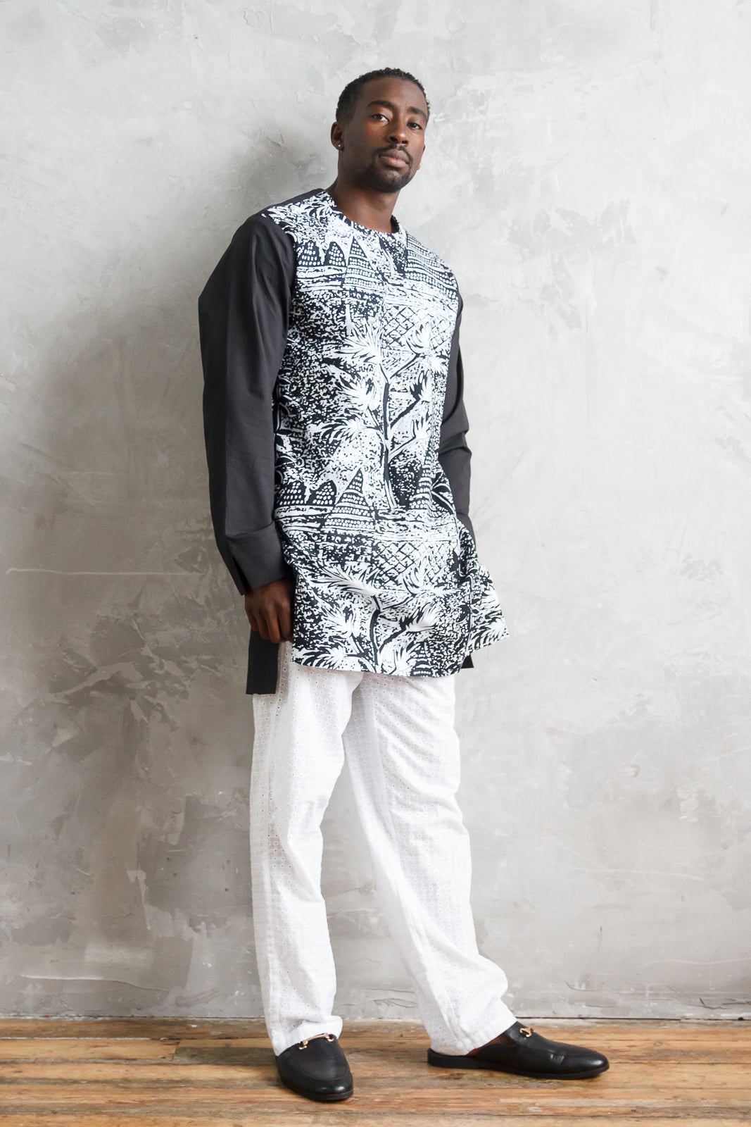 Ubuntu in Black Men's African Print Kaftan