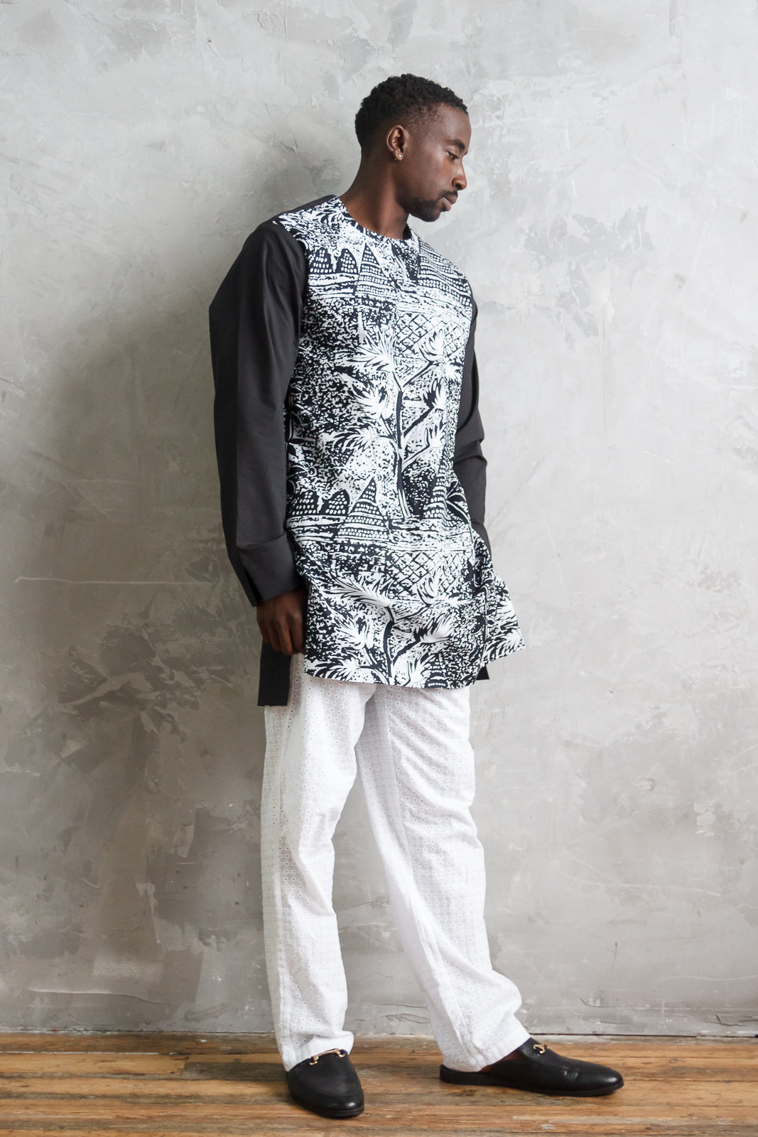 Ubuntu in Black Men's African Print Kaftan