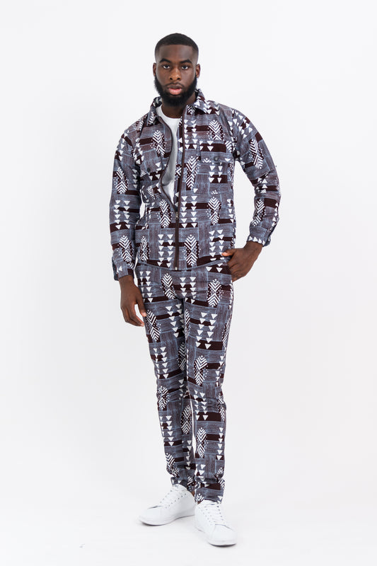 GABADAYA MEN'S AFRICAN PRINT PLAY JACKET