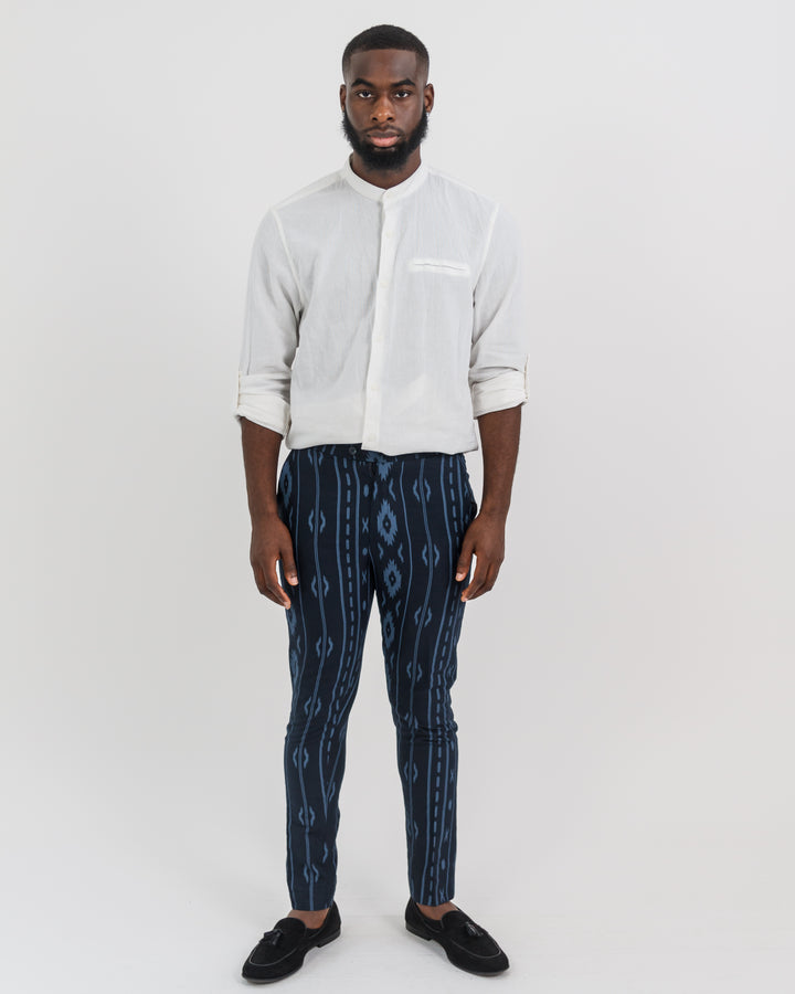 MAZELI Navy African Print Pants | African Print Trousers