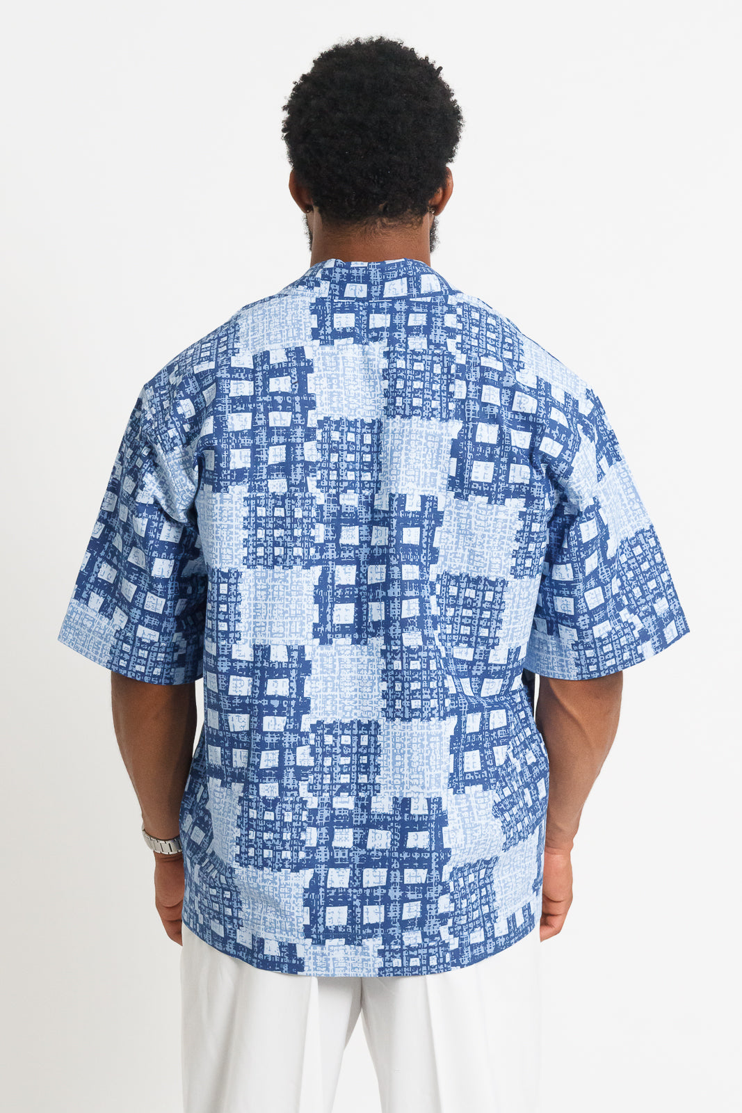 Tafida Men's Sky Blue Relaxed Shirt