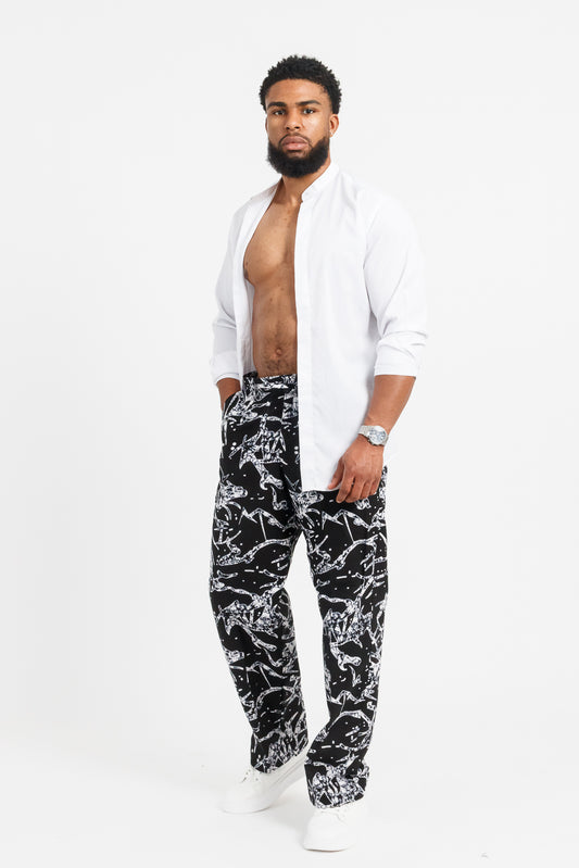 Tumi Men’s Monochrome African Print Relaxed Pants