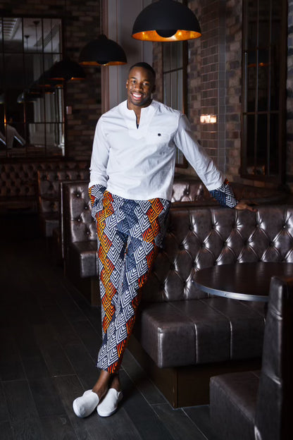 ALAFIA Tunic Men's African Print Pants.
