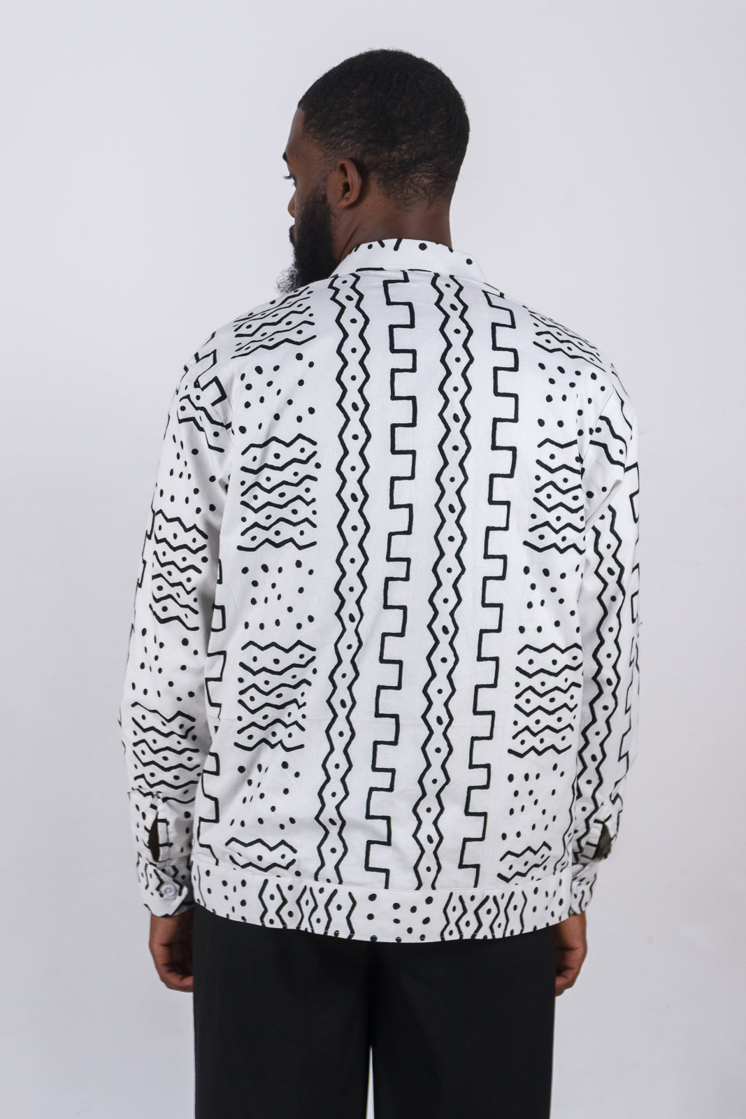 Obidike Black on white print jacket