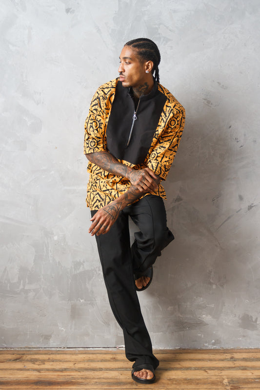 Amani African print Shirt (Abstract Geometric)