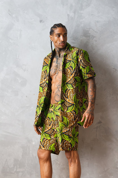 FANKA African Print Lemon Mens Short Set