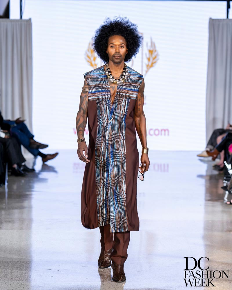 KAKAO MEN'S SLEEVELESS LONG-LINE KAFTAN WITH PANTS