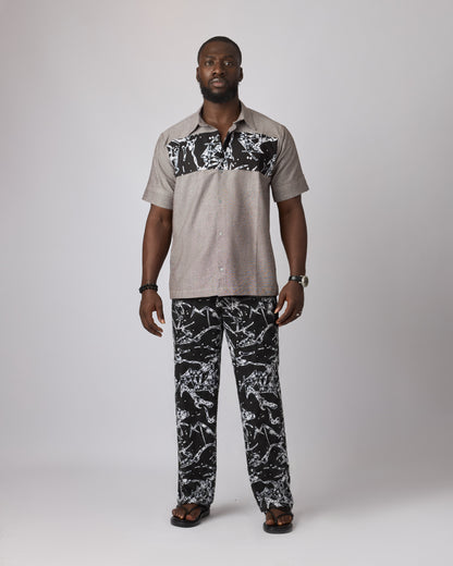 Tumi Men’s Monochrome African Print Relaxed Set